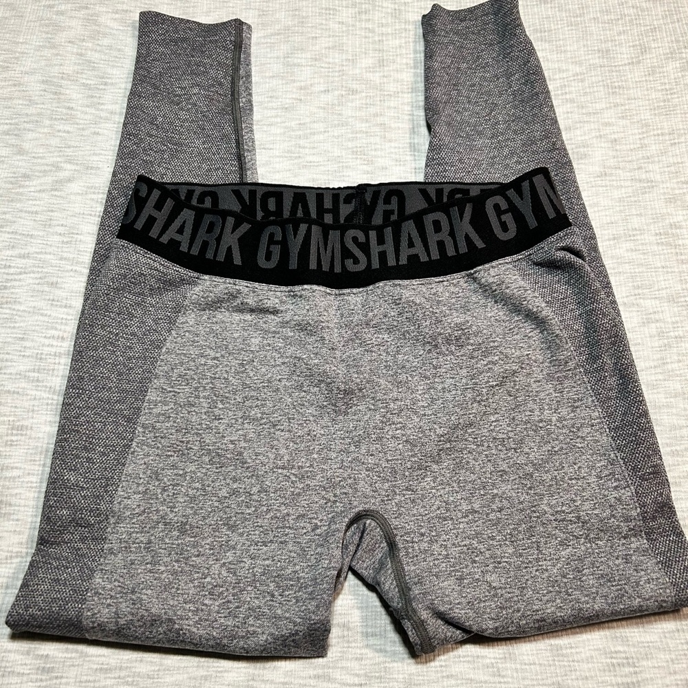 Gymshark Flex Seamless Leggings Women’s  Size Large Grey Black Activewear